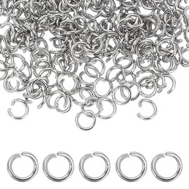 QUARKZMAN Pack of 150 Open Jump Rings, 6 mm Stainless Steel Split O Rings, 1 mm Thick Connector Ring for Bracelet, Necklace, Pendant, Jewellery, Key Ring, DIY Crafts, Making, Silver