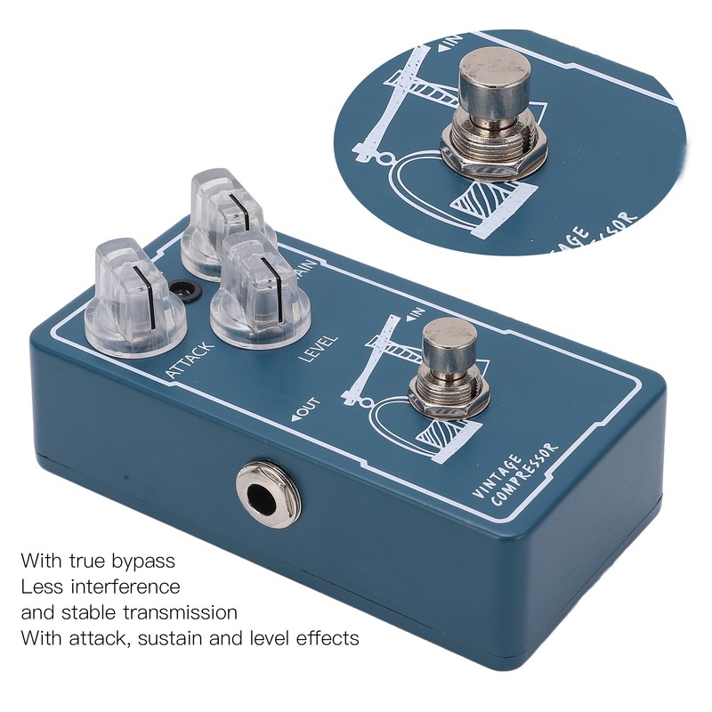 Compressor Effect Monoblock Guitar Compression Effector Pedal with True Bypass