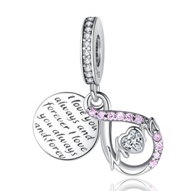 Amuefer Sterling Silver Family Charms for Bracelets for Bracelet Mother Daughter Kangaroo Mom Family Tree Friends Forever Sister Pendant for Birthday Christmas Jewellery Gifts for Women, Sterling