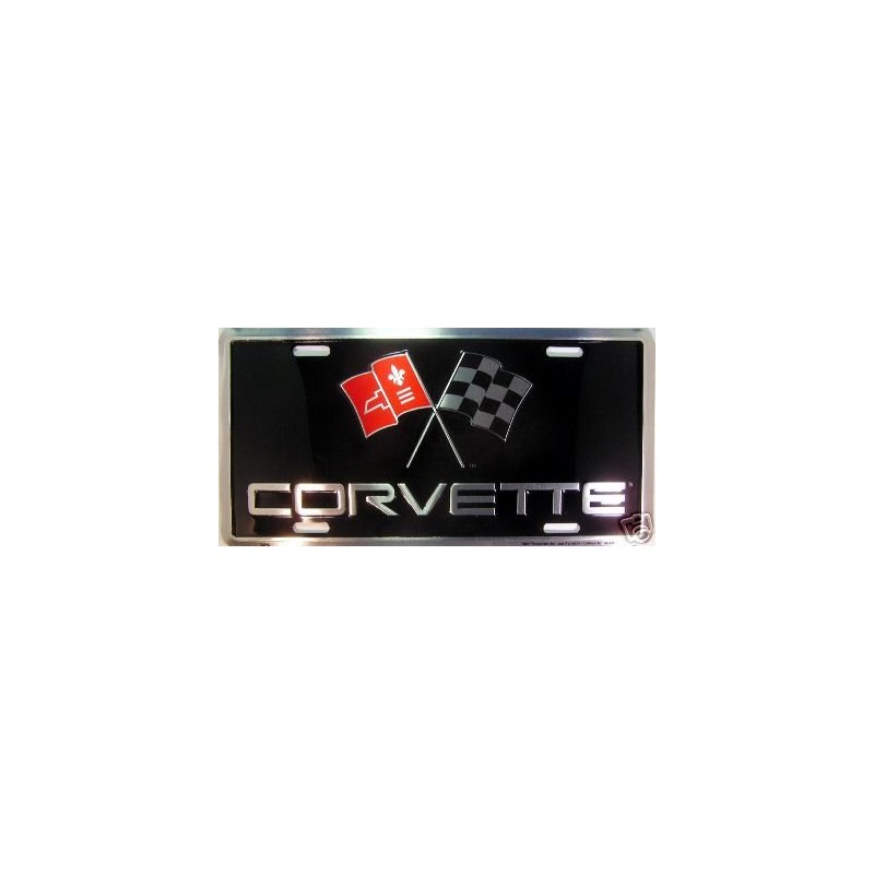 orvette Flag Logo License Plate