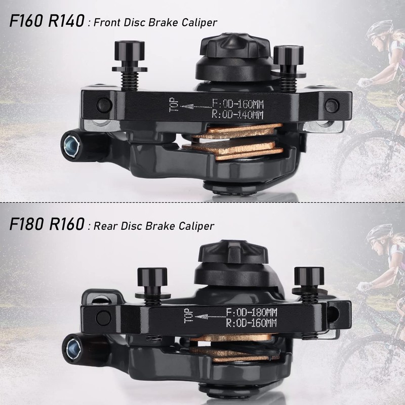 TOBWOLF 1 Pair Mechanical Disc Brake Kit, MTB Front &