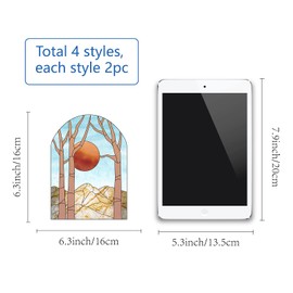 GORGECRAFT 8PCS 6.3 Inch Sunset Window Decals Static Flower Glass Sliding Door Sticker Clings Waterproof Vinyl Film Bedroom Bathroom Decals for Prevent Birds Dogs Pets Strikes