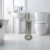 Indecor Home Brushed Nickel Toilet Bowl Brush with Holder, Durable