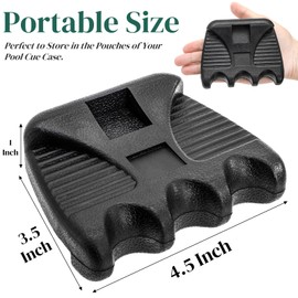 Eorbow 3 Holes Pool Cue Holder, Portable Weighted Pool Stick Holder, Non-slip Cue Rest for Table, Mini Billiard Cue Rack with Chalk Holder
