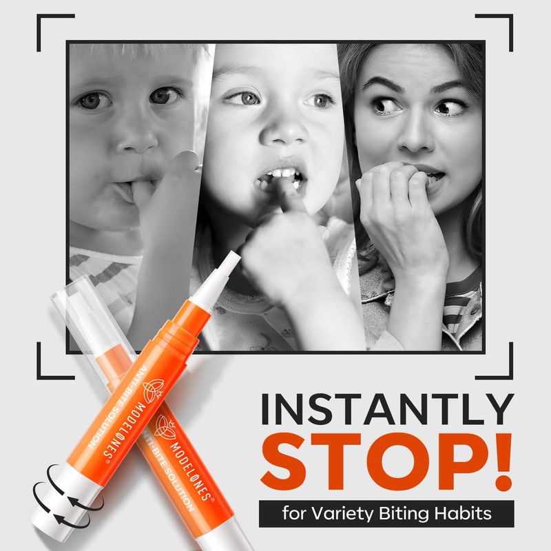 modelones Stop Nail Biting Pen,Orange Nail Biting Prevention