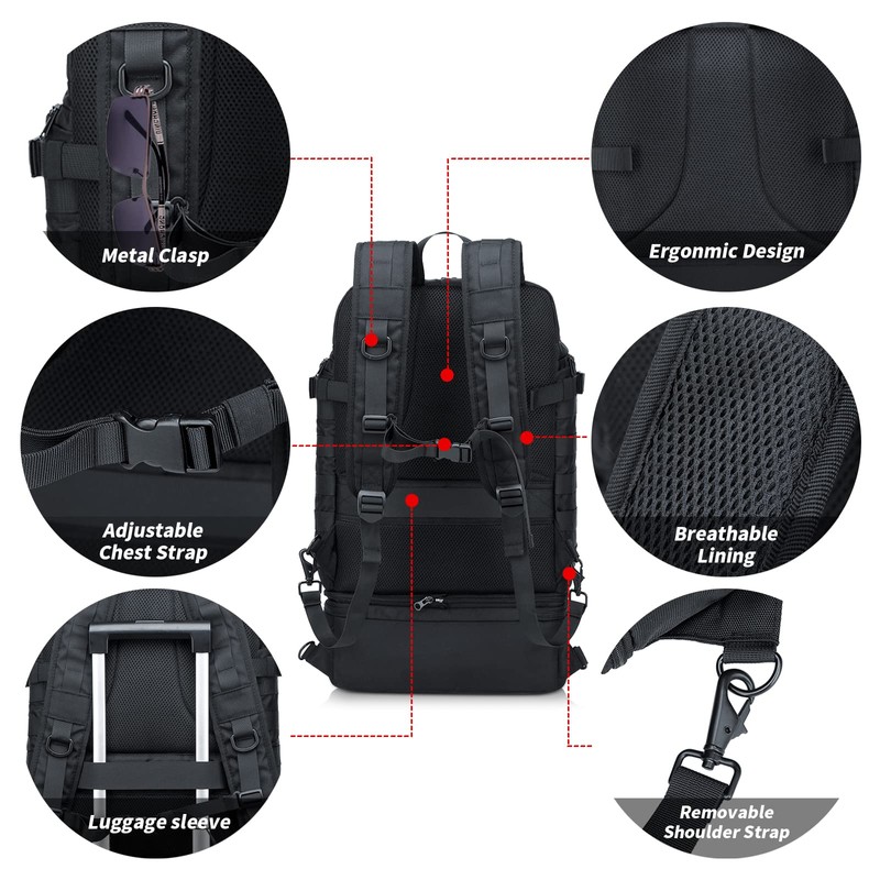 BERTASCHE Lunch Backpack for Men, 15.6 Inch Laptop Backpack for