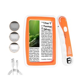 Magnifying Glass with Light, 5X 10X 45X Rechargeable Large Page Magnifier with 20 LED Lights, Folding Handheld Dimmable Magnifier for Reading Book Small Print