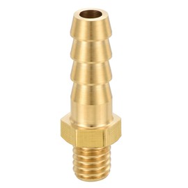 Rebower 1 Pack Brass Hose Barb to Female Adapter 6mm Barb x M6x1mm Female Industrial Automotive Crown Transfer for Home Gardening Water Treatment