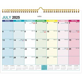 Povee Wall Calendar 2025-2026 Academic Year, Family Monthly Calendar Canada Francais for Wall Fridge, 18 Months Daily Planner from July 2025 to December 2026, 11.8" x 8.6"