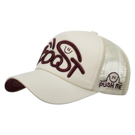 White Fang CZ995 Cap, Embroidered Design, Mesh, Casual Style, Stylish, Men's, Women's,, beige