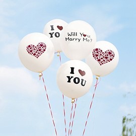 Pop White Proposal Latex Party Balloons Propose Marriage Decoration Photo Booth Props Supplies, 5 pcs