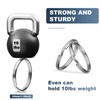 HUSAIHU 30Pcs Key Ring Hoops (30mm), Round Silver Key Rings,