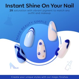 modelones Blue Gel Nail Polish Set 6 Colors, Royal Navy Sky Icy Klein Blue Glitter Gel Polish Kit Light to Dark Shades Soak Off All Seaones Nail Art Gel Salon DIY Manicure Gift for Women Girl