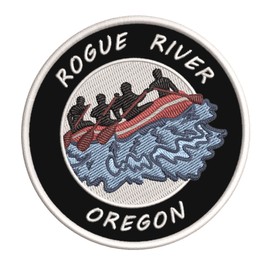 Rogue River, Oregon White Water Rafting Embroidered Premium Patch DIY Iron-on or Sew-on Decorative Badge Emblem Vacation Souvenir Travel Gear Clothes Appliques