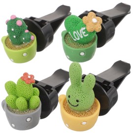 SEWACC 4pcs Plant Air Vent Clips, Cactus Car Vent Clips Cactus Car Air Vent Clip for Car Air Vent Decorations Accessories