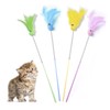 CHIPP'S Cat Delight Fuzzy Pom Pom 2 Kittens Feather Toy,