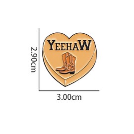 Yeehaw Cowgirl Boots Heart Brooch Pin for Women Girls Men Western Cowboy Costume Love Hearted Enamel Pins Lapel Sweater Dress Hat Bags Badges Jackets Jeans Suit Brooches Boho Jewelry Gifts