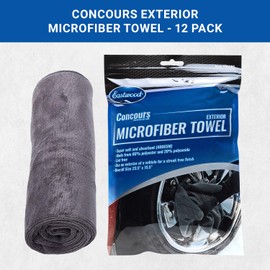 Eastwood Concours Exterior Large Microfiber Towels for Cars | 400 GSM Large 15.5" x 23.5" Polishing Towel | Premium Microfiber Cleaning Cloth for Cars & Trucks | Super Soft Anti Swirl | 12 Pack | Gray