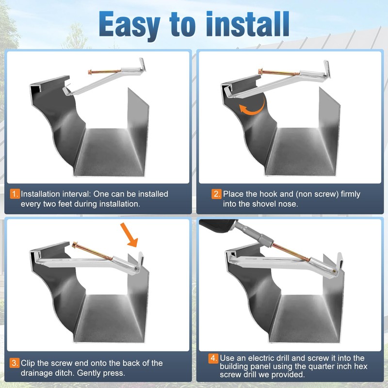10 Pcs 5 Inch Gutter Hangers with a Pre-Inserted Rust
