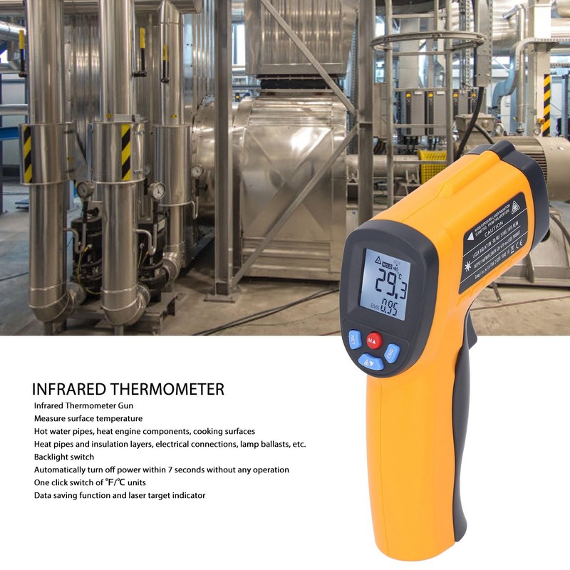 Handheld Heat Temperature Gun, Infrared Thermometer, High Precision Industrial Temperature
