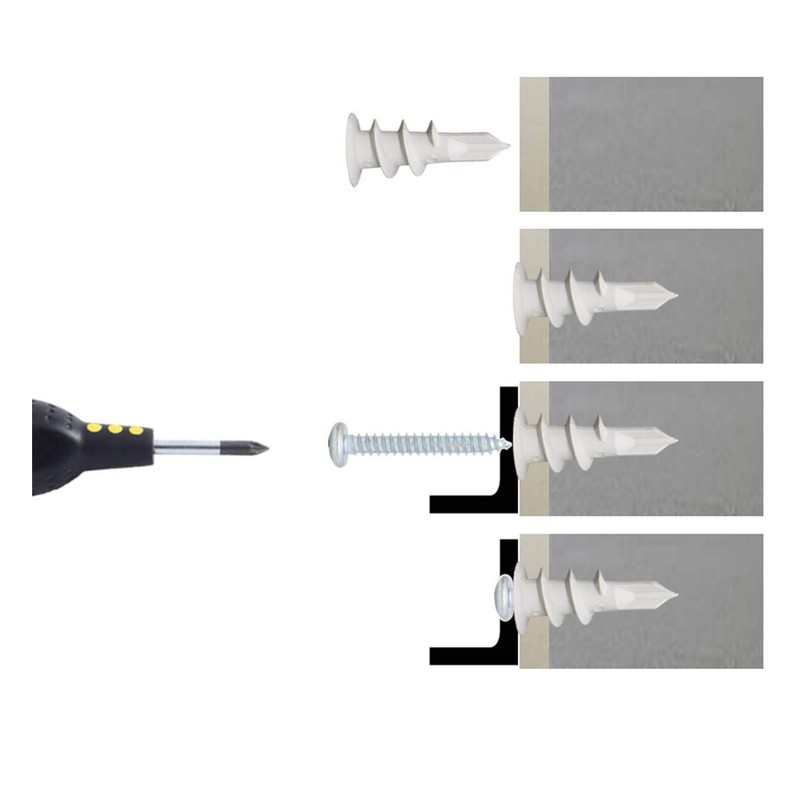 Self Drilling Drywall Plastic Anchors with Screws, Expansion Screws 100