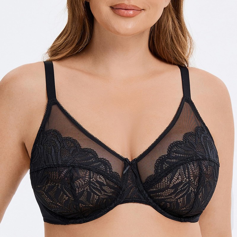 MELENECA Women's Minimiser Bra for Large Bust Underwired Bra Large