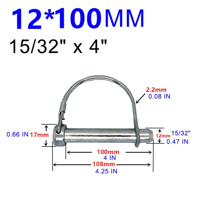 Heavy-Duty D-Shape Towing Hitch Pins (10-Pack) - Carbon Steel with