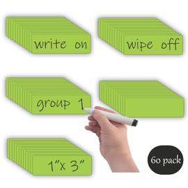 STTMGN Magnetic Dry Erase Labels (1x3",Pack of 60),Name Tags Magnets Sticker,Durable for Classroom&Office&Cabinet&Whiteboard&Refrigerator&Education&Home&More (Green) Saint Patrick's Day Gift