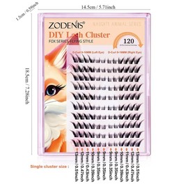 Zodenis Fox & Cat & Dog Style Mixed 3D Fluffy False Eyelashes, 1 Count Natural Look Eyelash Extensions, Self Grafting Curl Eyelashes, Eye Makeup Enhancement