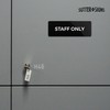 Staff Only Sign, Durable ABS Plastic with Full Adhesive Backing,