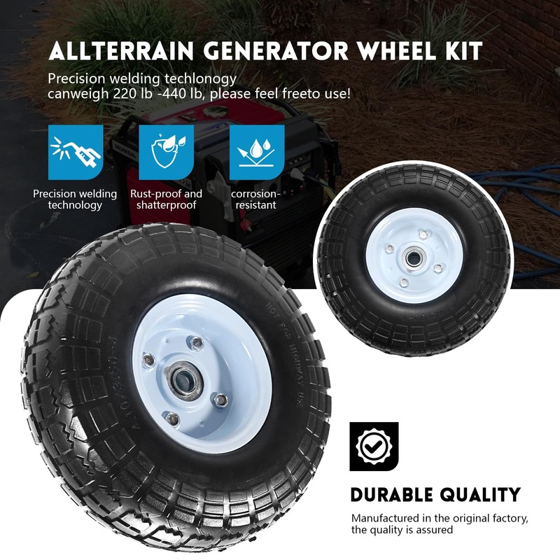 Queencar Generator Wheel Kit Compatible With Honda EU3000IS, Durable Construction,