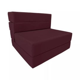 Danfuton Lounger Folding Foam Mattress, Portable Sleepover Sofa Bed 6 x32 x 80 Burgundy