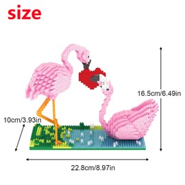 Larcele 1500 Pieces Micro Flamingo Building Blocks Pet Mini Building Toy Bricks KLJM-02 (Flamingo)