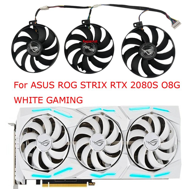 3-Piece/Set,T129215SU,FDC10H12S9-C,PLD09210S12H,Video Card Fan,GPU Cooler,For ASUS ROG STRIX RTX 2080Ti RTX