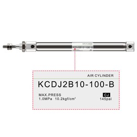 Heschen Pneumatic Slim Air Cylinder, CDJ2B 16-100, M5 Port, 16 mm Bore, 100 mm Stroke
