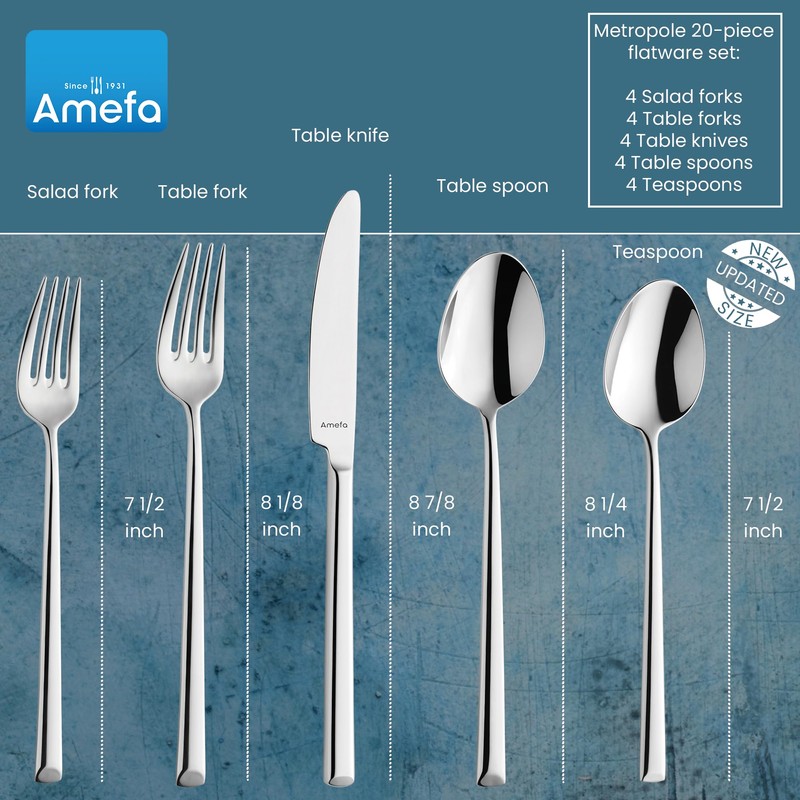 Amefa Metropole 20-Piece Flatware, Set for 4 – Stainless Steel