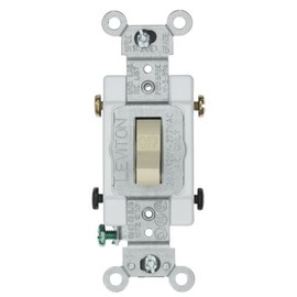 Leviton 1221-SW 20-Amp, 120/277-Volt, Toggle Single-Pole AC Quiet Switch, Heavy Duty Spec Grade, Grounding, White