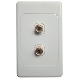 2 Port Banana Speaker Wall Plate Home Theater Speaker Size 70*115mm Copper Banana Plug Female to Female Wall Plate Outlet Audio Distribution Outlet Panel Rosebe
