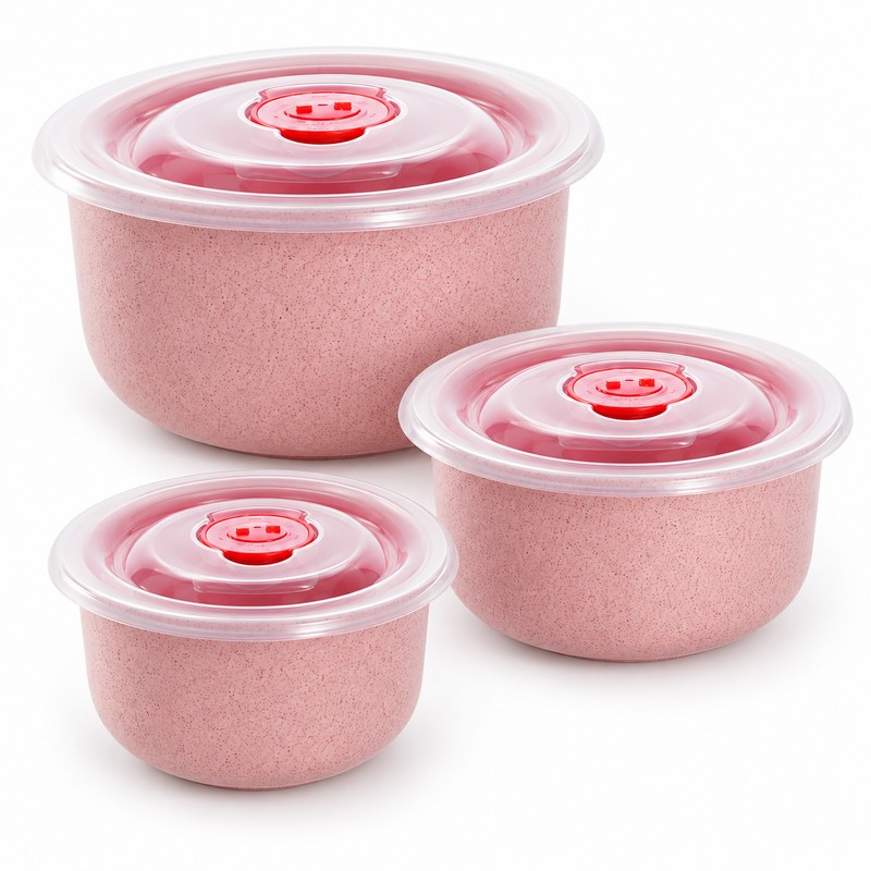 3-Piece Wheat Straw Food Storage Bowl Set for Meals –