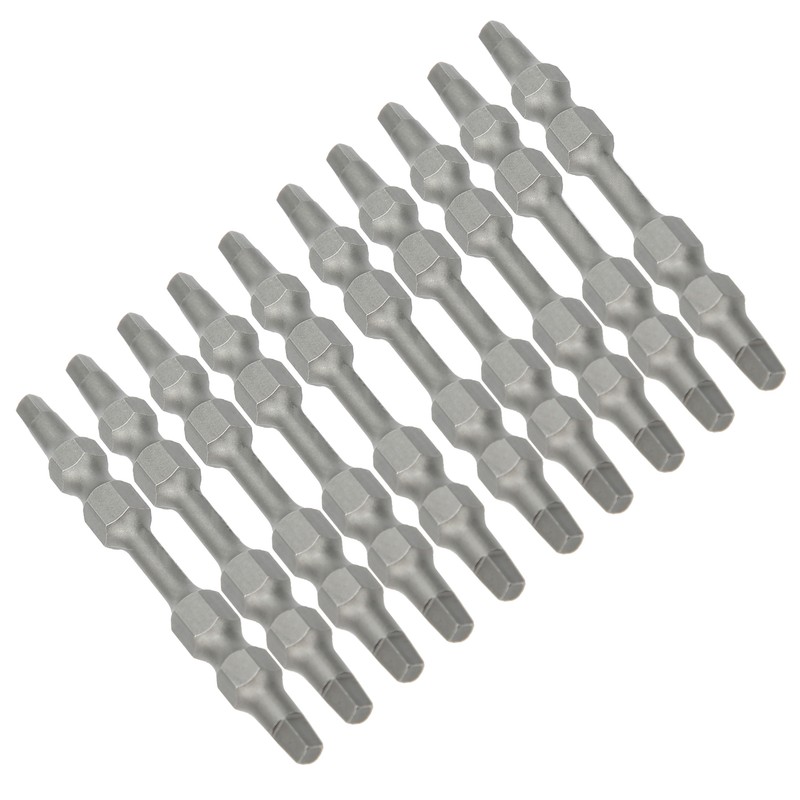 10Pcs Square Screwdriver Bits DoubleEnd Electric Magnetic Industrial Supplies 6.35mm
