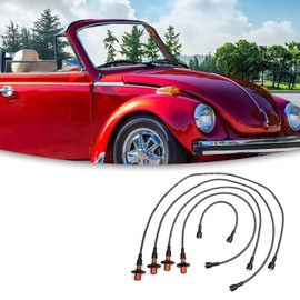 ACROPIX Car Spark Plug Wires Fit for Volkswagen Beetle - Pack of 5 Black