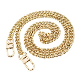 XPEX 120 cm Bag Chain, Metal Chain, Shoulder Strap, Gold Chain Strap, Shoulder Strap for Bags, DIY Flat Chains, Strap, Replacement Carry Strap, Chain for Women, Handbags, Shoulder Bag, Purse (Gold)