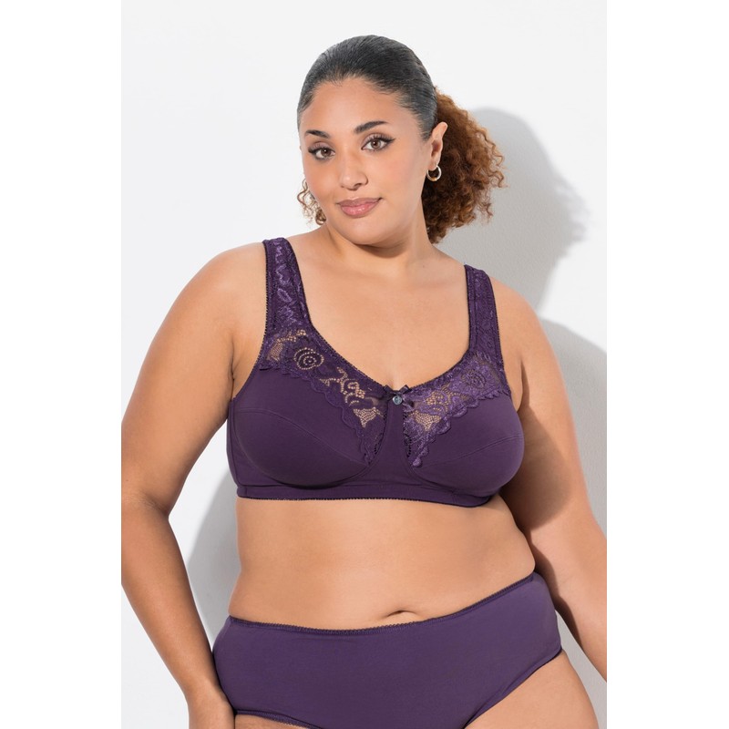 Ulla Popken Women's Relief Kelly Lace Without Underwire Cup C-e