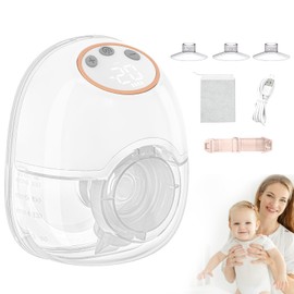 Extractor de Leche Electrico, Sacaleches Portátil Recargable 4 Modos 12 Etapas Sacaleches Gratuito Poco Ruido sin Sujetar con la Mano con boquillas Cabezal convertible de 17/19/21 mm (Blanco)