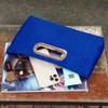 Top Handle Faux Suede Clutch, Royal Blue