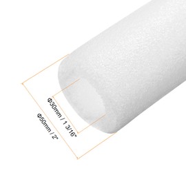 sourcing map 2pcs Pipe Insulation Foam Tube Pipe Lagging 30mm(1 3/16 Inch) ID 50mm OD 3ft Freeze Protection for Copper Pipe, White