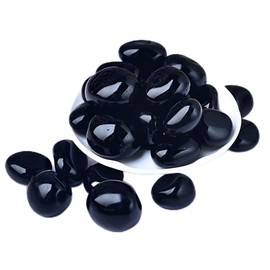 12PCS Natural Black Obsidian Crystal Stone,Polished Stone Set,Black Stones Bulk,for Healing, Yoga,Reiki, Meditation, Witchcraft and Home Decor (black)