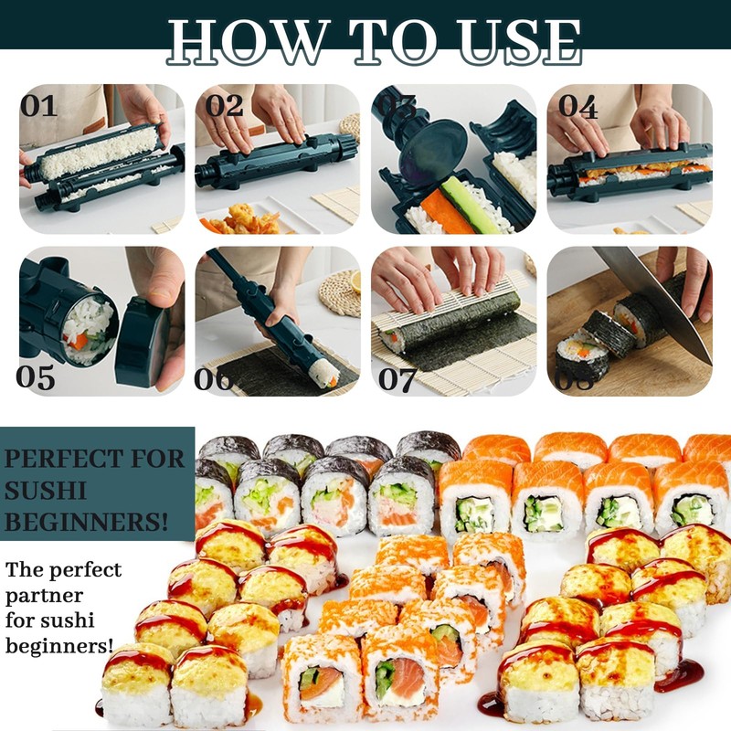 CHRI Sushi Maker Bazooka, Sushi Set to Make Yourself, Sushi