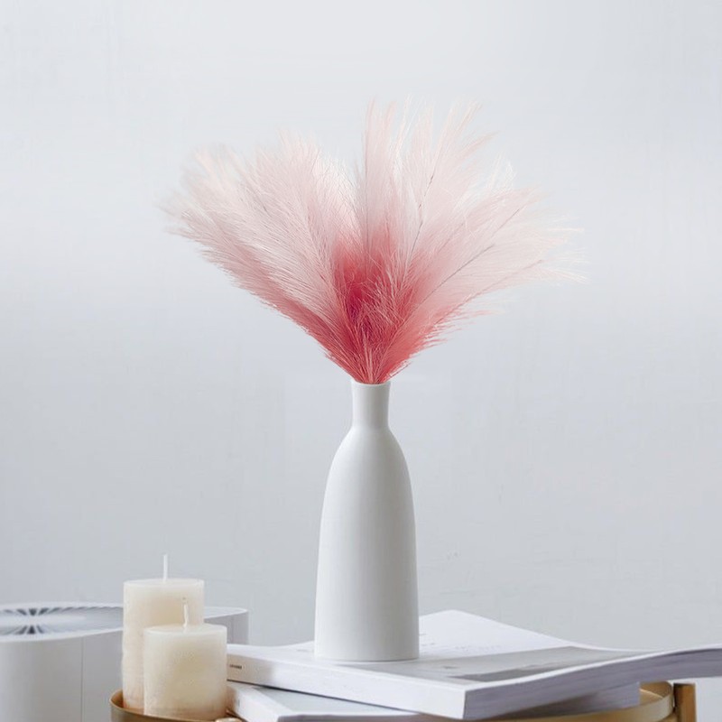 8Pcs Artificial Pampas Grass Versatile Decorative Gradient Green Modern Vase