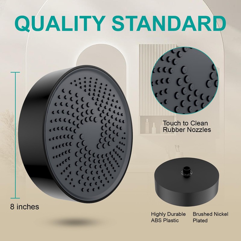 Rainfall Shower Head - 8" Thickened High-Pressure Shower Heads with